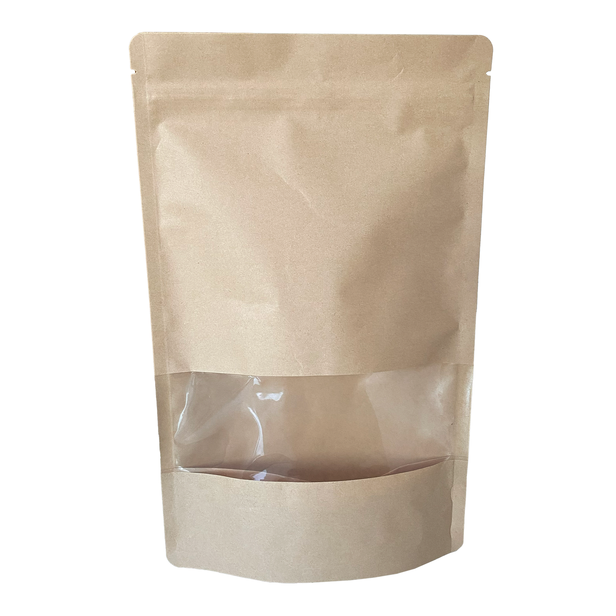 Doypack Standbodenbeutel Kraft mit Sichtfenster 500ml (250g)